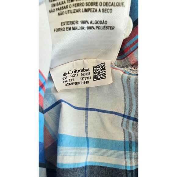 Columbia Men PFG Super Bonehead Multicolor Plaid Short Sleeve Camp Shirt Size XL - Picture 7 of 11
